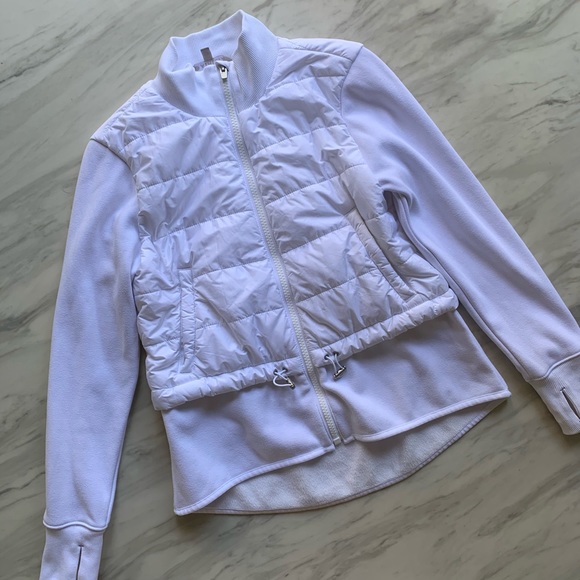 Athleta Tops Athleta All White Puffer Vest With Sleeves Poshmark